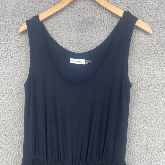 Calvin Klein Dress Womens 4 Black Tank Maxi Full Skirt Elastic Waist Pullover - Picture 2 of 9